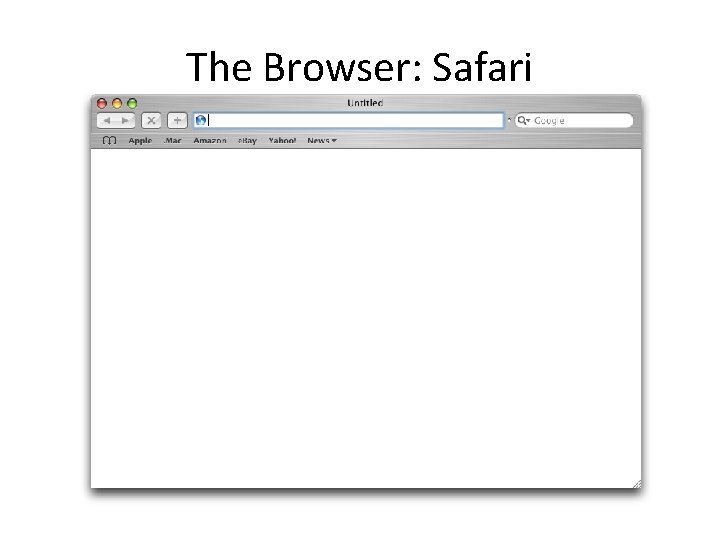 The Browser: Safari The Browser: Safari