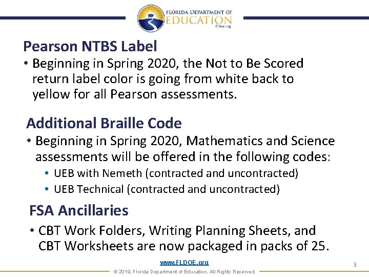 Pearson NTBS Label • Beginning in Spring 2020, the Not to Be Scored return Pearson NTBS Label • Beginning in Spring 2020, the Not to Be Scored return