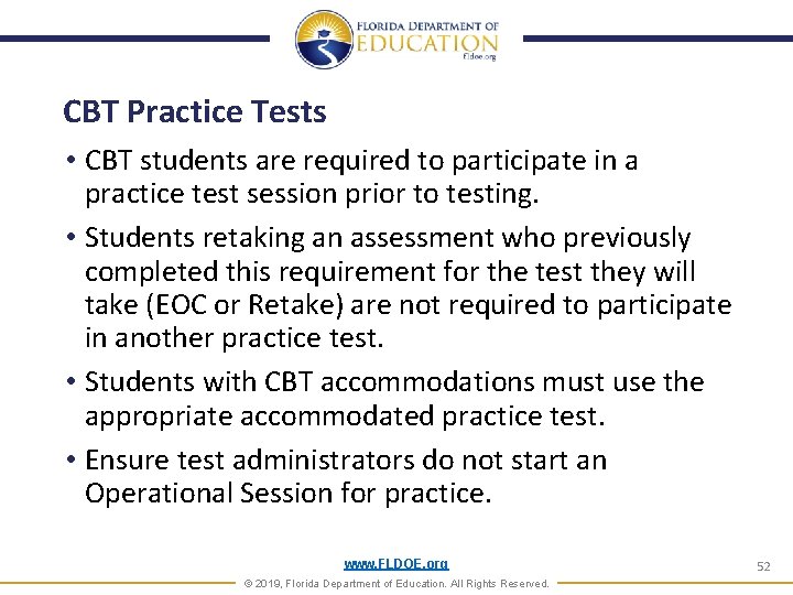 CBT Practice Tests • CBT students are required to participate in a practice test CBT Practice Tests • CBT students are required to participate in a practice test