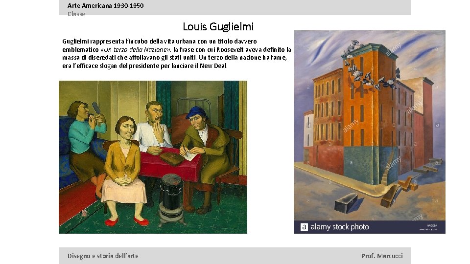 Arte Americana 1930 -1950 Classe Louis Guglielmi rappresenta l’incubo della vita urbana con un