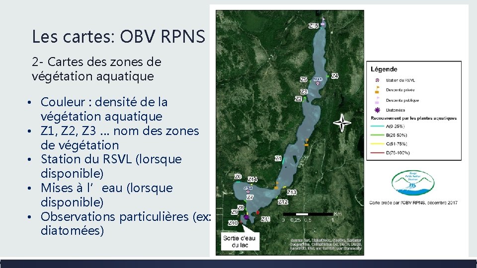 Les cartes: OBV RPNS 2 - Cartes des zones de végétation aquatique • Couleur