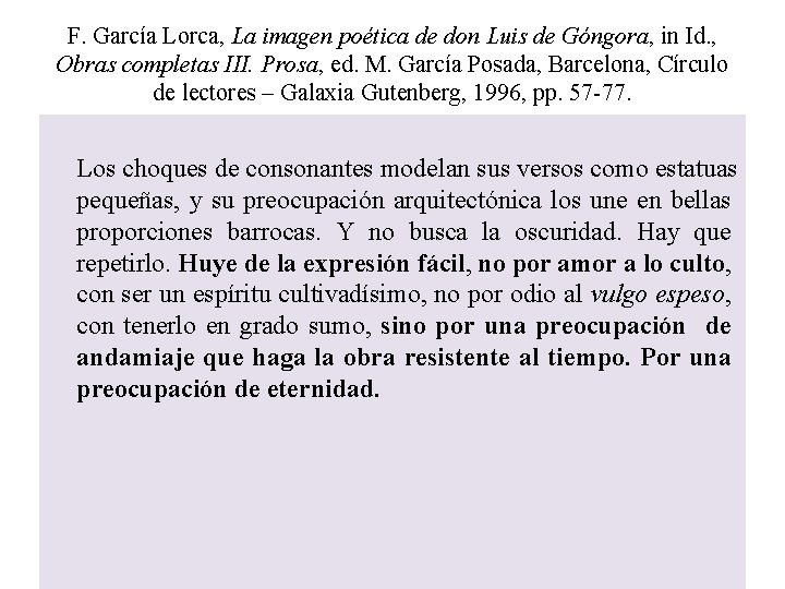 F. García Lorca, La imagen poética de don Luis de Góngora, in Id. ,