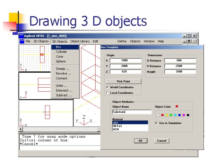 Drawing 3 D objects 