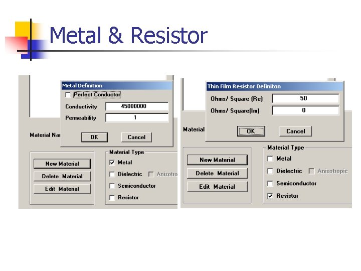 Metal & Resistor 
