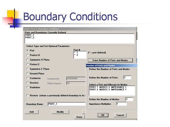 Boundary Conditions 
