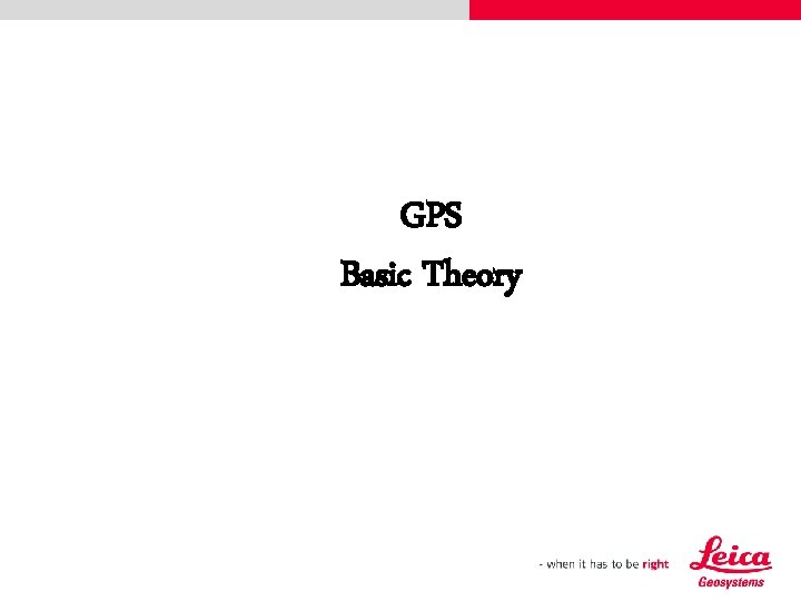 GPS Basic Theory 