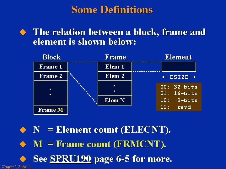 Some Definitions The relation between a block, frame and element is shown below: Block