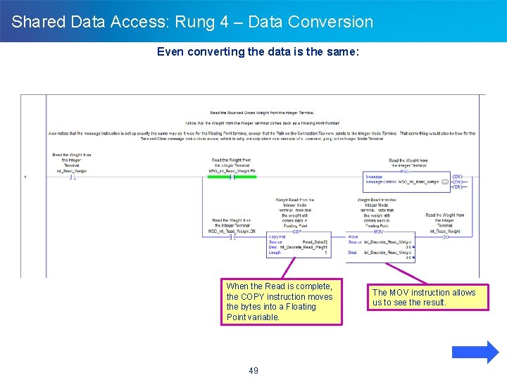 Shared Data Access: Rung 4 – Data Conversion Even converting the data is the