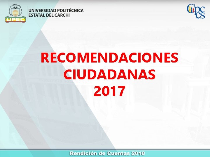 RECOMENDACIONES CIUDADANAS 2017 