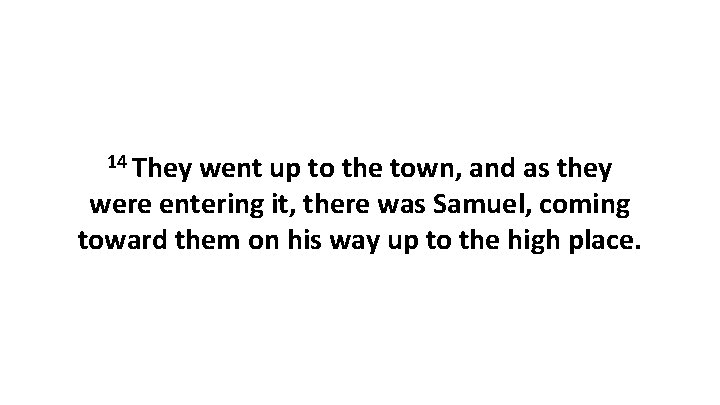 14 They went up to the town, and as they were entering it, there