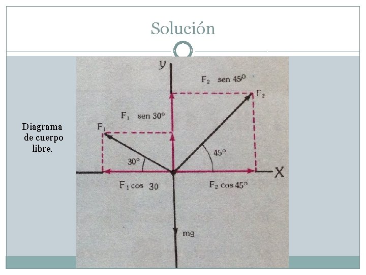 Solución Diagrama de cuerpo libre. 