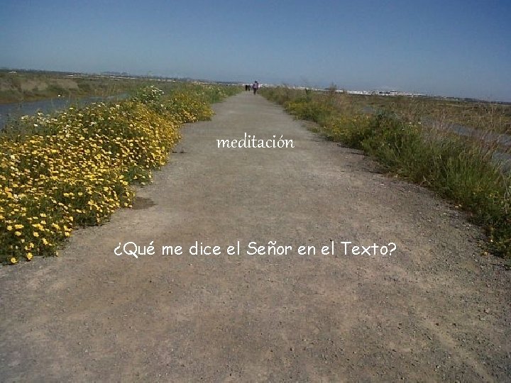 meditación ¿Qué me dice el Señor en el Texto? 