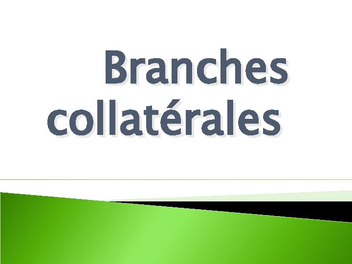 Branches collatérales 