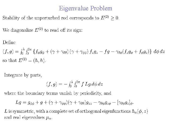 Eigenvalue Problem 