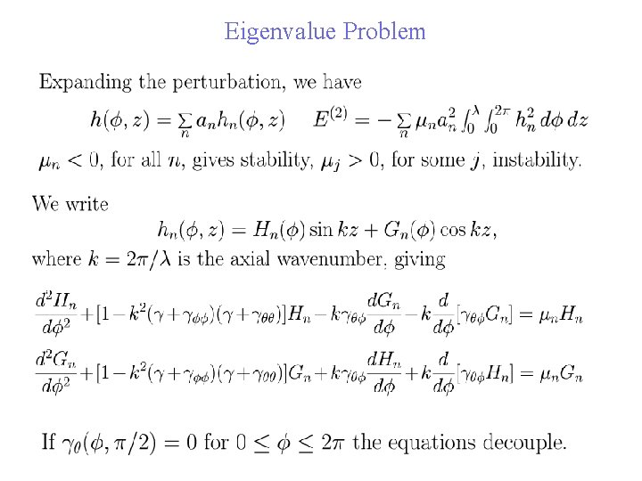 Eigenvalue Problem 