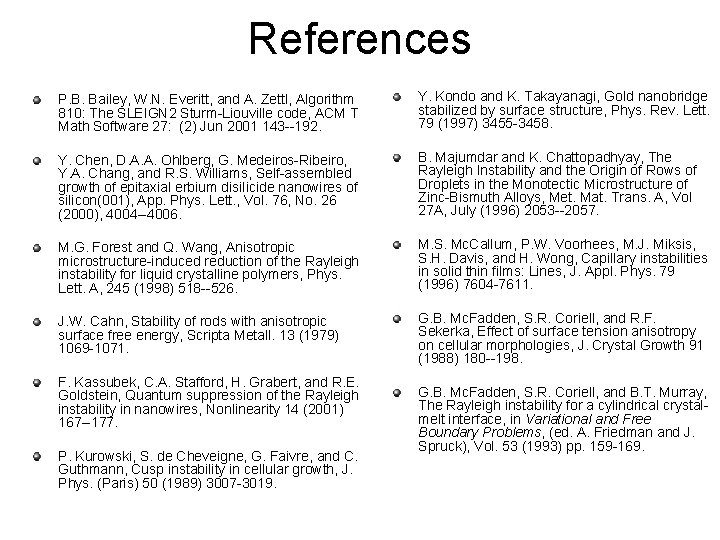 References P. B. Bailey, W. N. Everitt, and A. Zettl, Algorithm 810: The SLEIGN