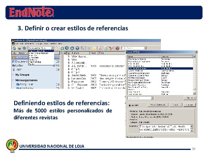 3. Definir o crear estilos de referencias Definiendo estilos de referencias: Más de 5000