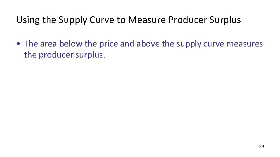 Using the Supply Curve to Measure Producer Surplus • The area below the price