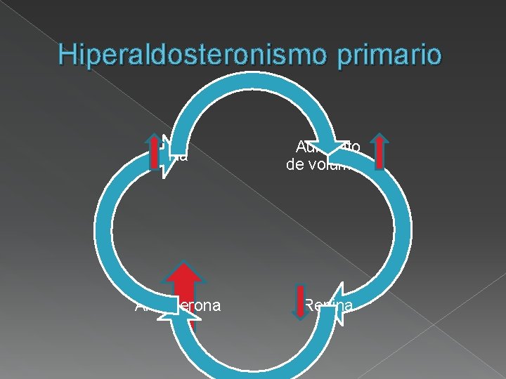 Hiperaldosteronismo primario Na Aumento de volumen Aldosterona Renina 