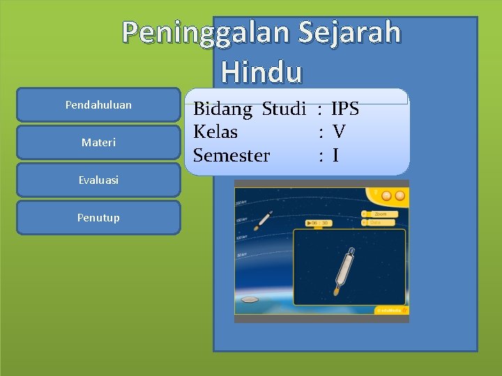 Peninggalan Sejarah Hindu Pendahuluan Materi Evaluasi Penutup Bidang Studi : IPS Kelas : V