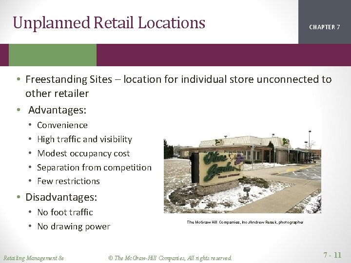 Unplanned Retail Locations CHAPTER 1 2 7 • Freestanding Sites – location for individual Unplanned Retail Locations CHAPTER 1 2 7 • Freestanding Sites – location for individual