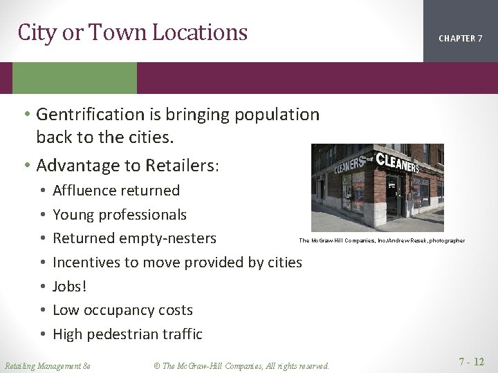 City or Town Locations CHAPTER 1 2 7 • Gentrification is bringing population back City or Town Locations CHAPTER 1 2 7 • Gentrification is bringing population back