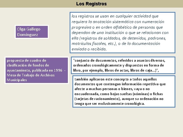 Los Registros Olga Gallego Domínguez propuesta de cuadro de clasificación de fondos de ayuntamiento,