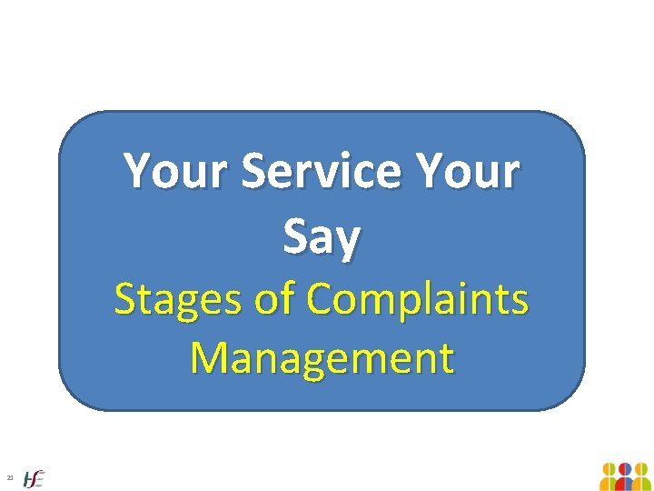 Your Service Your Say Stages of Complaints Management 21 