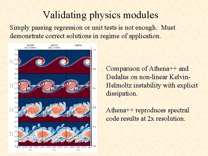 Validating physics modules Simply passing regression or unit tests is not enough. Must demonstrate