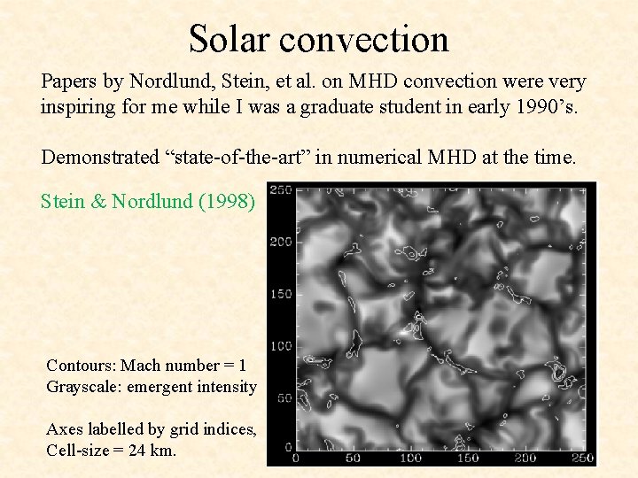 Solar convection Papers by Nordlund, Stein, et al. on MHD convection were very inspiring