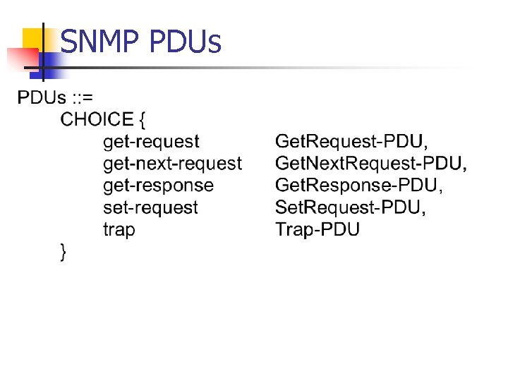 SNMP PDUs 