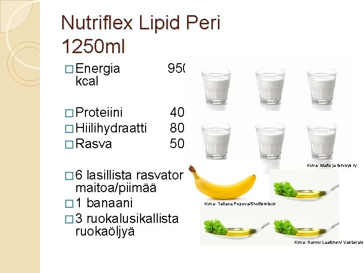 Nutriflex Lipid Peri 1250 ml � Energia 950 kcal � Proteiini � Hiilihydraatti �