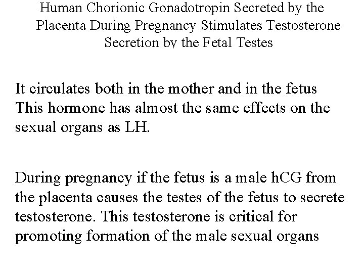 Human Chorionic Gonadotropin Secreted by the Placenta During Pregnancy Stimulates Testosterone Secretion by the