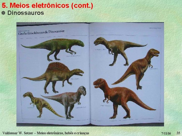5. Meios eletrônicos (cont. ) ] Dinossauros Valdemar W. Setzer – Meios eletrônicos, bebês