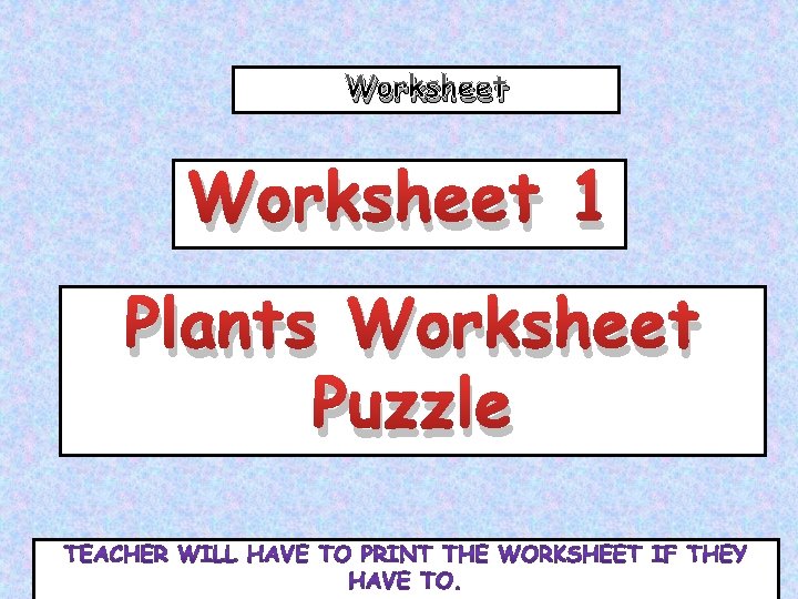 Worksheet 1 Plants Worksheet Puzzle 