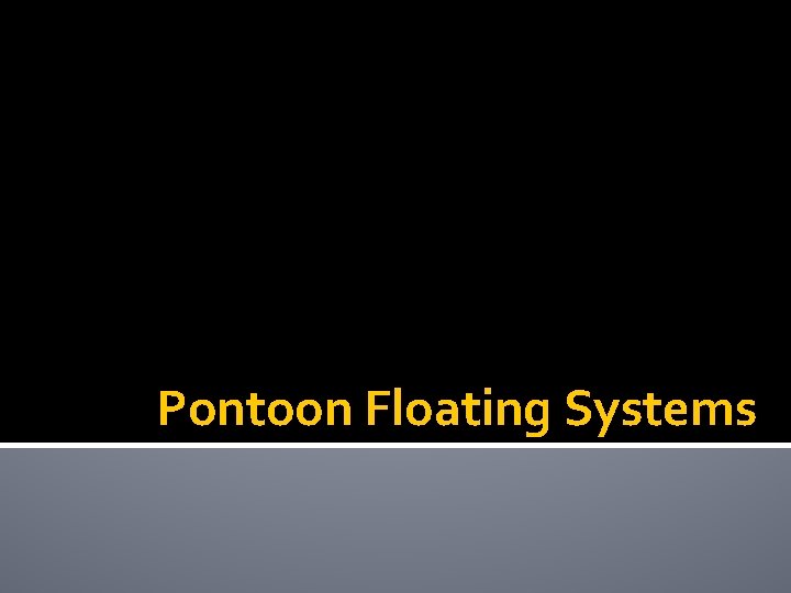 Pontoon Floating Systems 