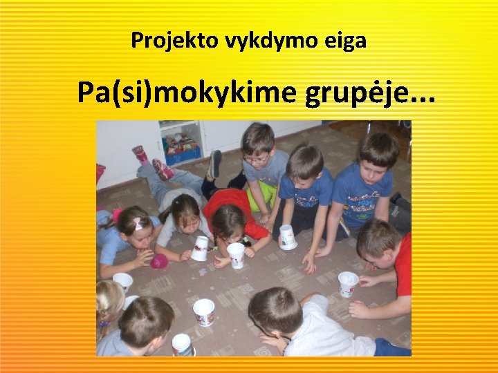 Projekto vykdymo eiga Pa(si)mokykime grupėje. . . 