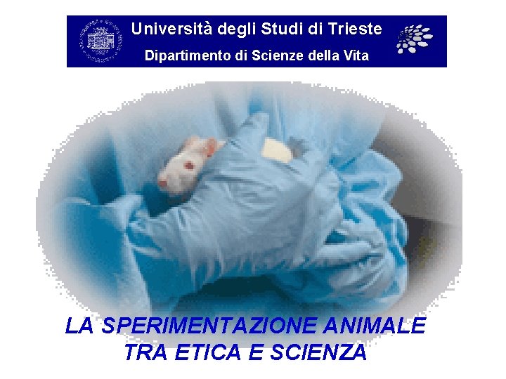Università degli Studi di Trieste Dipartimento di Scienze della Vita LA SPERIMENTAZIONE ANIMALE TRA