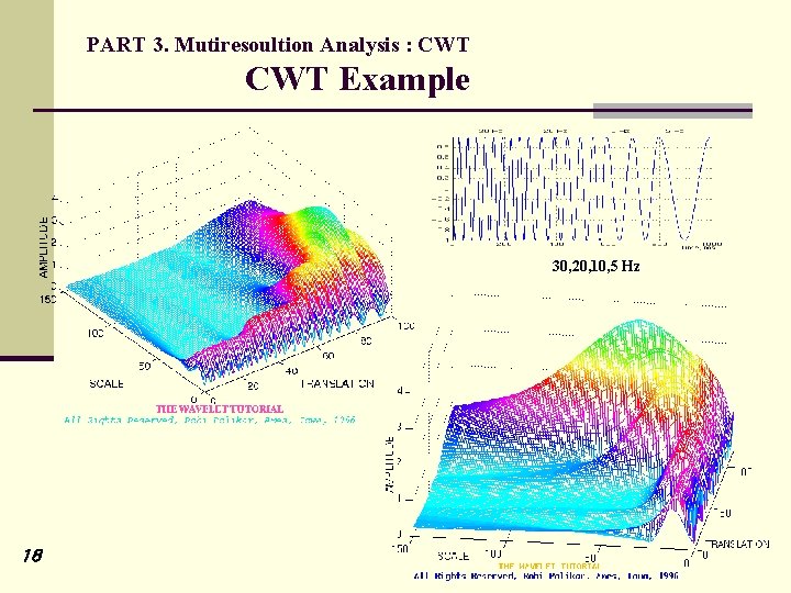 PART 3. Mutiresoultion Analysis : CWT Example 30, 20, 10, 5 Hz 18 