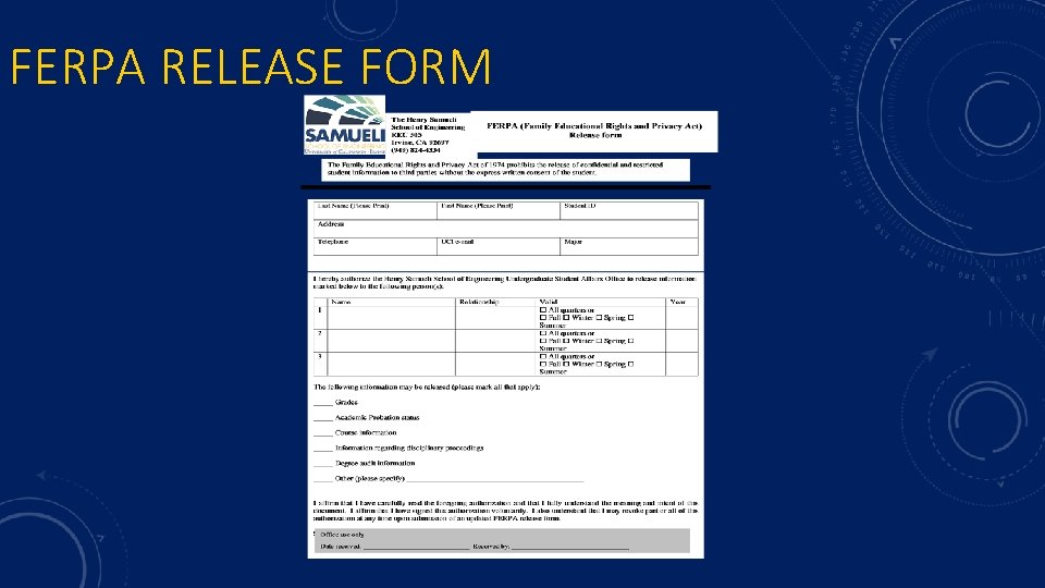 FERPA RELEASE FORM 