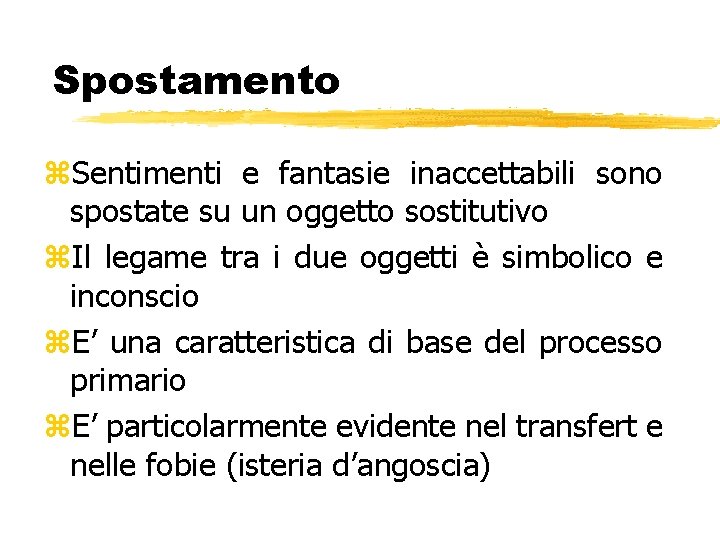 Spostamento z. Sentimenti e fantasie inaccettabili sono spostate su un oggetto sostitutivo z. Il Spostamento z. Sentimenti e fantasie inaccettabili sono spostate su un oggetto sostitutivo z. Il