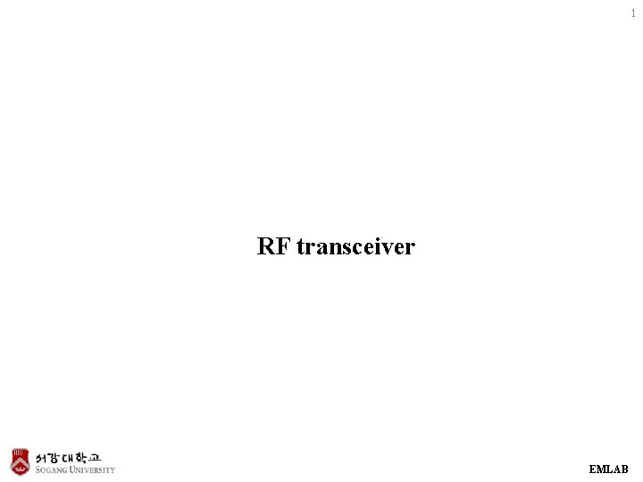 1 RF transceiver EMLAB 