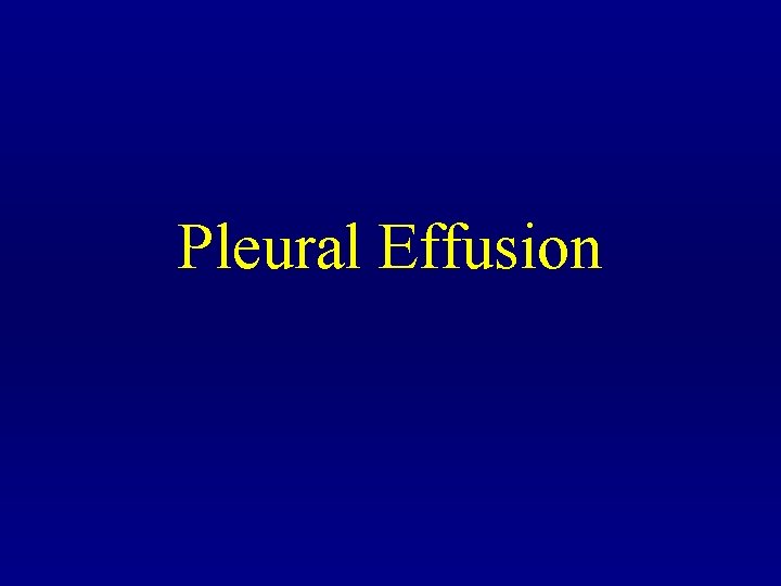Pleural Effusion 
