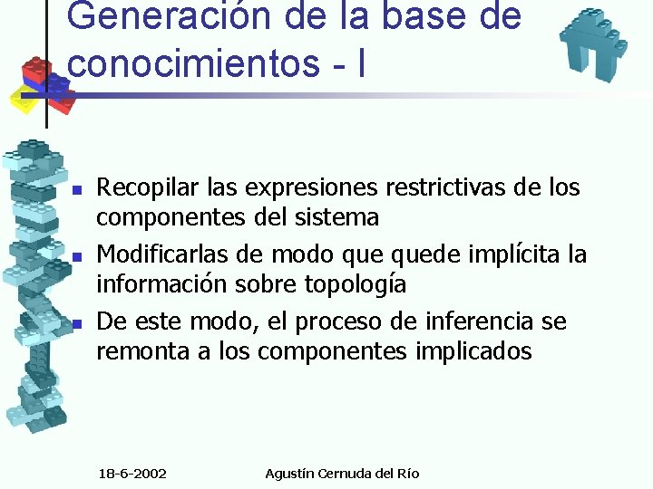 Generación de la base de conocimientos - I n n n Recopilar las expresiones