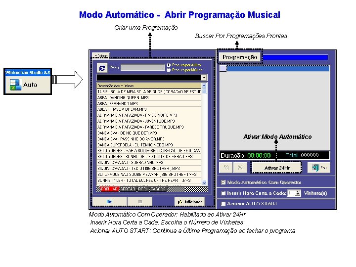 Modo Automático - Abrir Programação Musical Criar uma Programação Buscar Por Programações Prontas Ativar Modo Automático - Abrir Programação Musical Criar uma Programação Buscar Por Programações Prontas Ativar