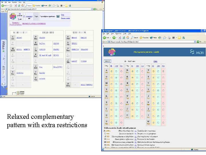 Relaxed complementary pattern with extra restrictions 