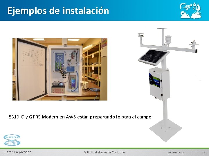 Ejemplos de instalación 8310 -O y GPRS Modem en AWS están preparando lo para