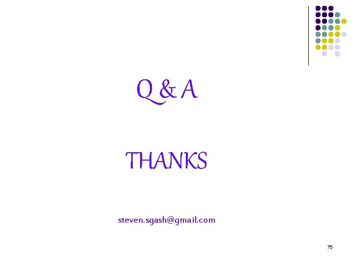 Q&A THANKS steven. sgash@gmail. com 75 