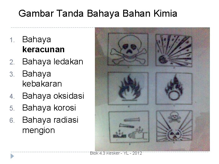 Gambar Tanda Bahaya Bahan Kimia 1. 2. 3. 4. 5. 6. Bahaya keracunan Bahaya