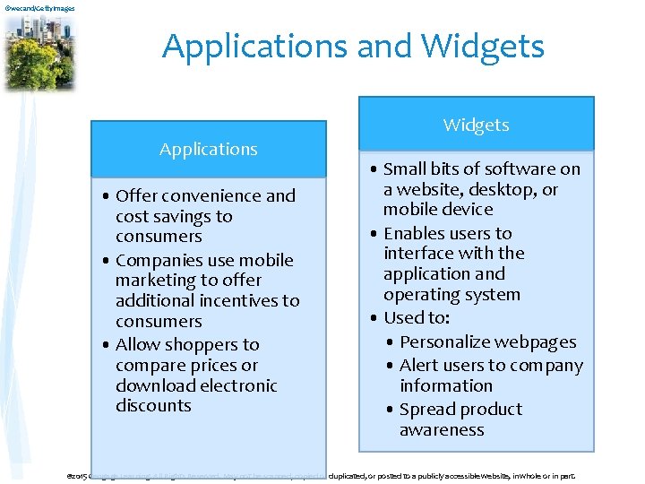 ©wecand/Getty. Images Applications and Widgets Applications • Offer convenience and cost savings to consumers